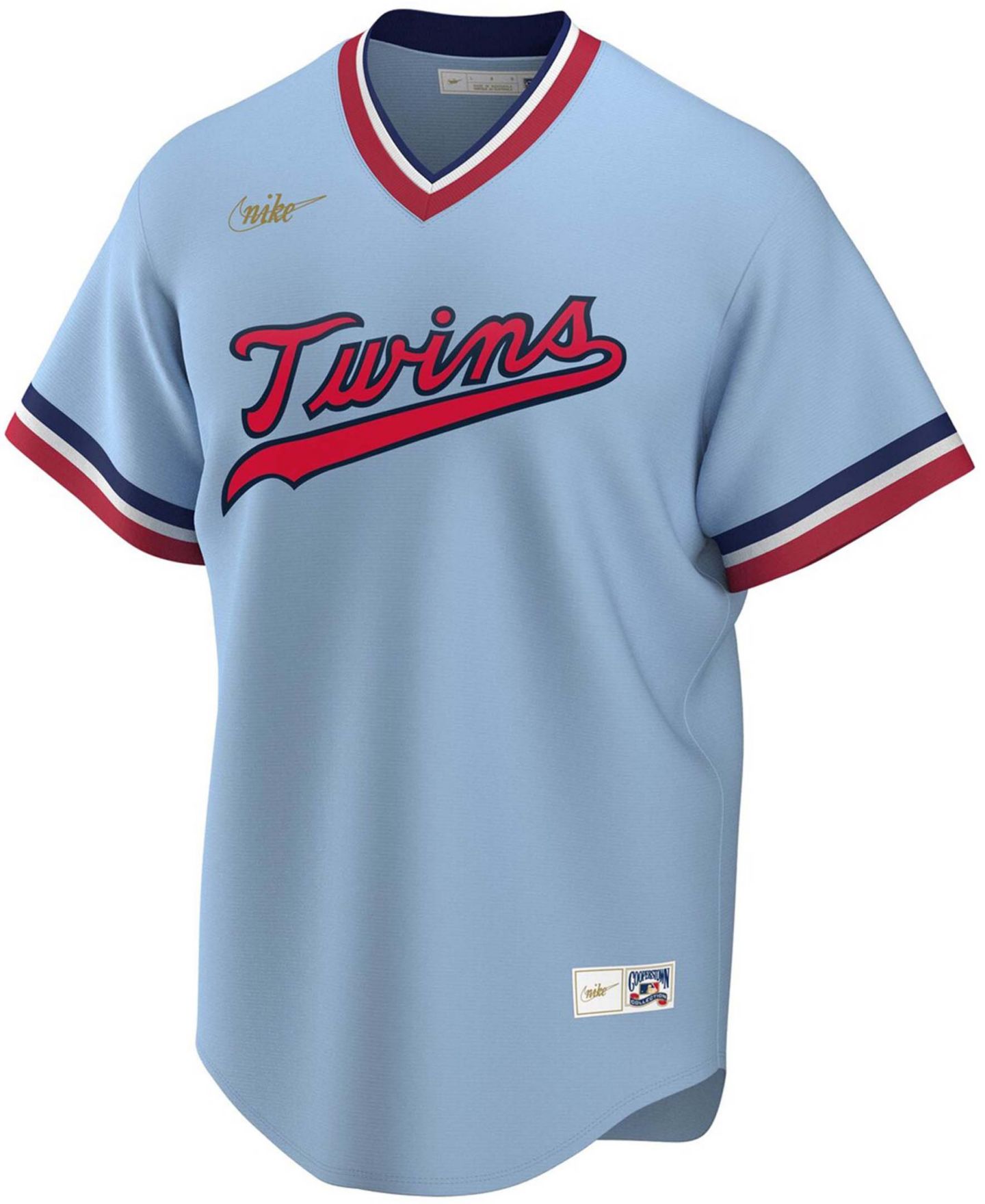 Мужской топ Nike Light Blue Minnesota Twins Road Cooperstown Collection Team Jersey — фото 3