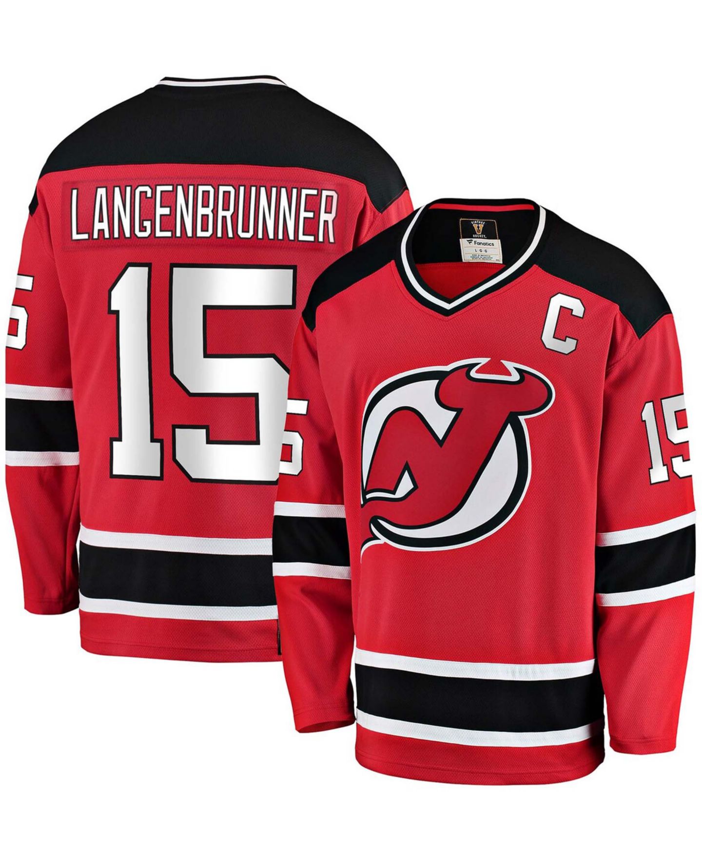 Мужской топ Fanatics Jamie Langenbrunner Red New Jersey Devils Premier Breakaway Retired Player Jersey — фото 1