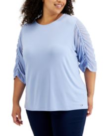 Plus Size Ruched-Sleeve Top