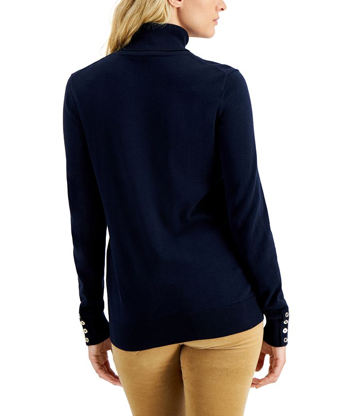 Tommy Hilfiger Women's Cotton Argyle Print Layered Look Sweater Blue Size Small