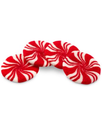 Thirstystone - Felted Wool Peppermint Twist Coasters, Set of 4