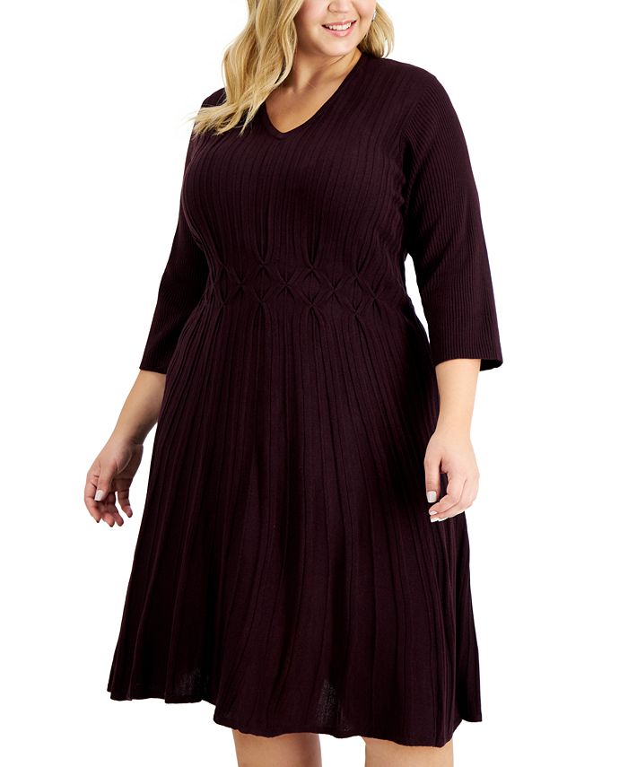 Connected Plus Size Fit And Flare Dress And Reviews Dresses Plus Sizes 