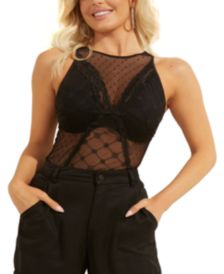 Celina Mixed Mesh Bodysuit   