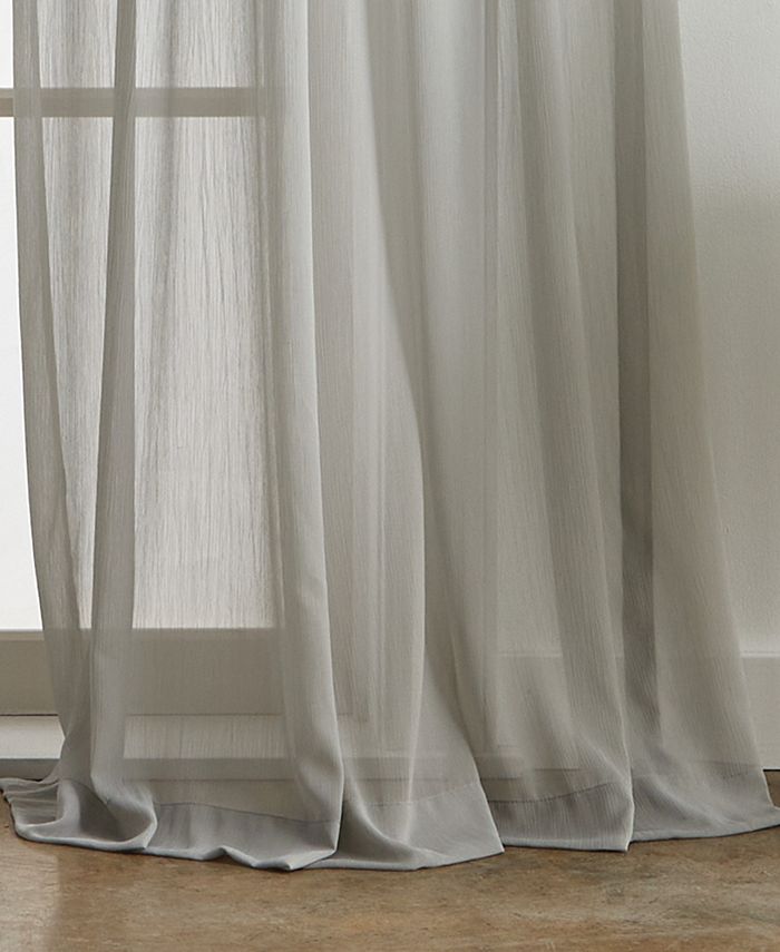 Martha Stewart Collection Glacier Poletop Sheer Curtain Panel Set, 84", Created For Macy's Macy's