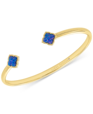 KENDRA SCOTT CARVED GEMSTONE MEDALLION CUFF BRACELET