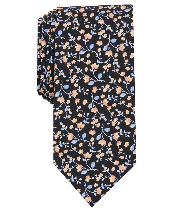 Bar III Men's Vine Floral Skinny Tie, Created for Macy's Macy's
