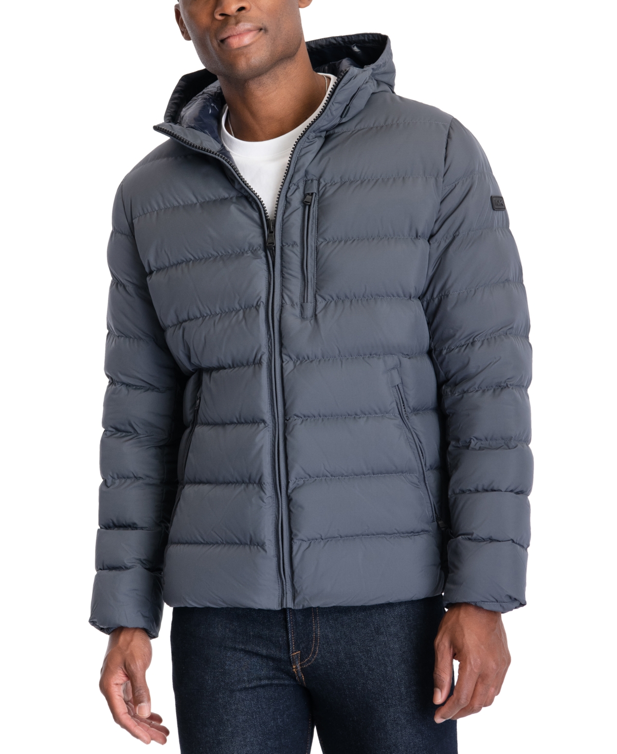 Michael Kors Men's Hooded Puffer Jacket, Created For Macy's In Gunmetal