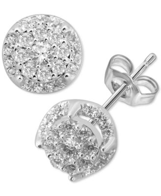 diamond cluster earrings macys