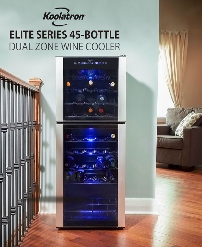 Koolatron Elite Series 45 Bottle Dual Zone Wine Cooler, 4.8' Cubic Macy's