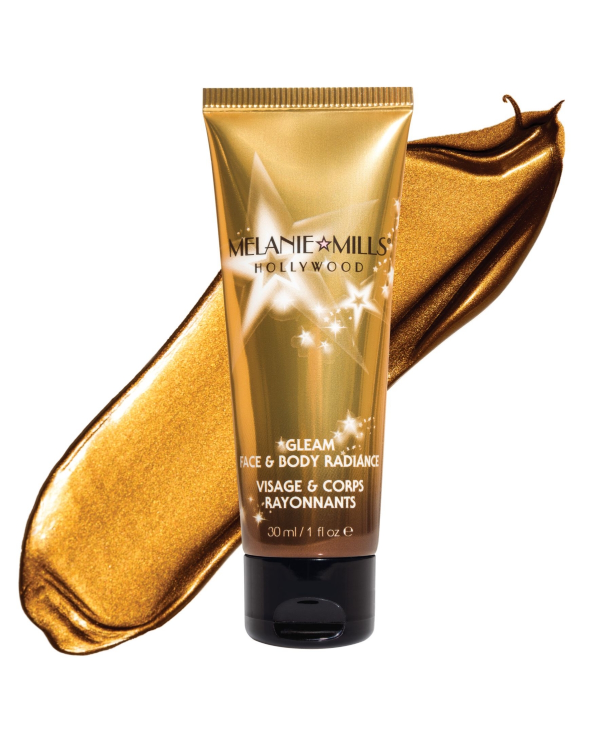 Melanie Mills Hollywood Gleam Face and Body Radiance All in One Makeup, Moisturizer and Glow, 1 oz