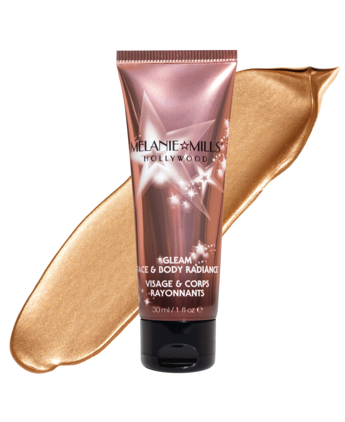 Melanie Mills Hollywood Gleam Face and Body Radiance All in One Makeup, Moisturizer and Glow, 1 oz