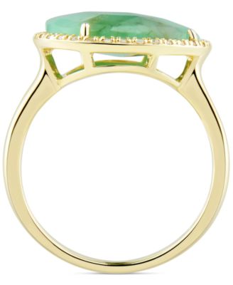 Emerald (4 ct. t.w.) & Diamond (1/10 ct. t.w.) Statement Ring in 14k Gold (Also in Ruby & Sapphire)