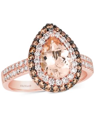 le vian morganite diamond and 14k rose gold ring