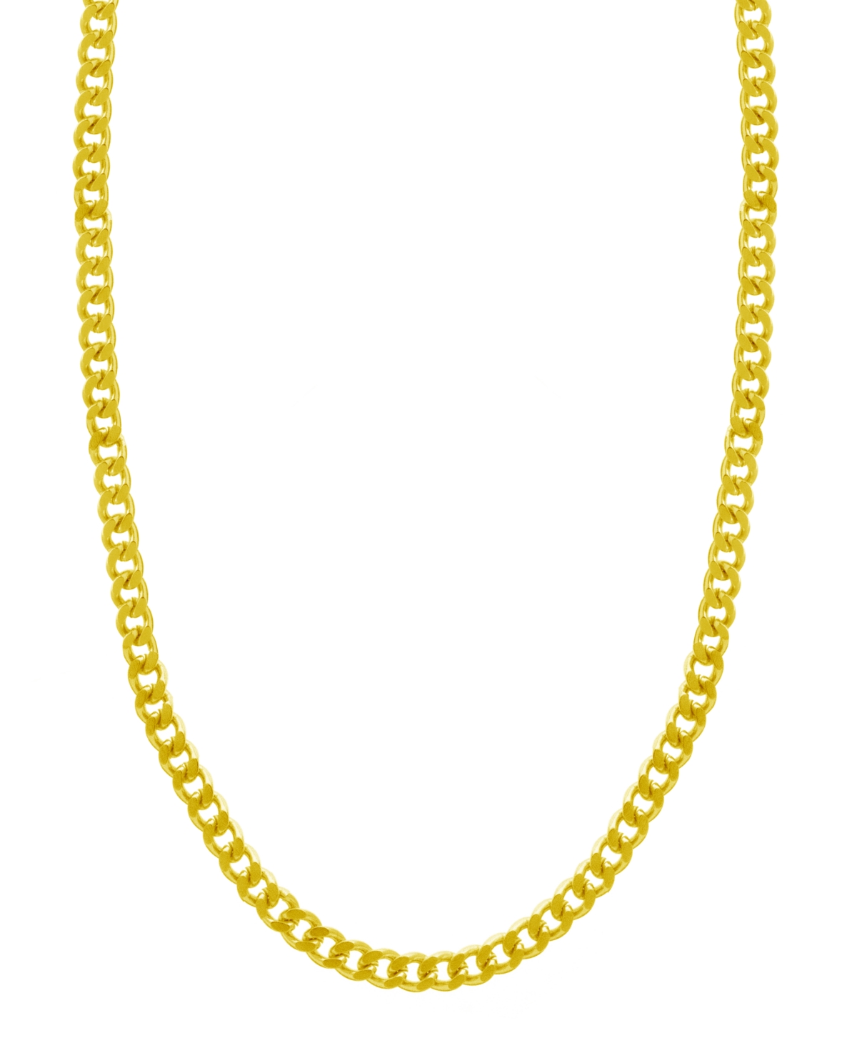 Curb Chain Necklace, Gold Plate and Silver Plate 18" - Silver-Tone