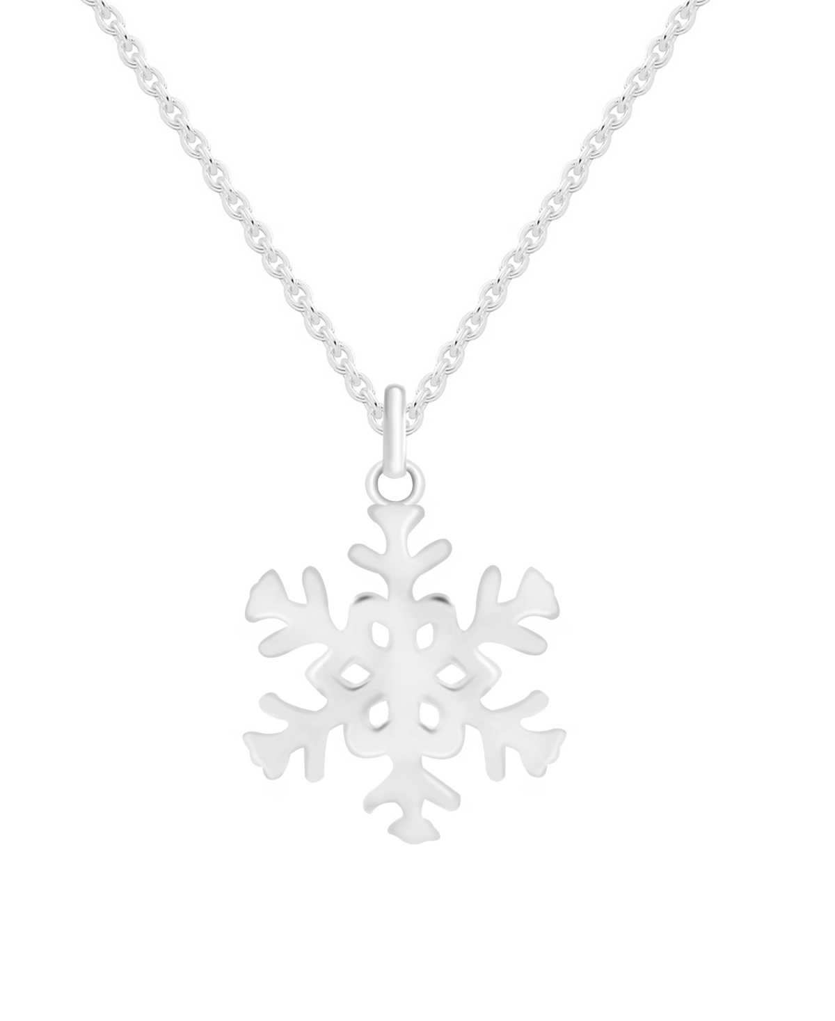 Snowflake Drop Necklace in Fine Silver Plate in Gift Card Box - Silver-Tone