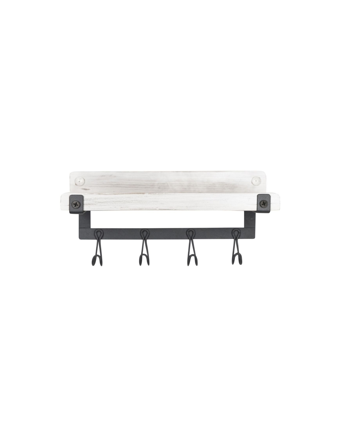 Spectrum Rowan Wall Mount Valet Hook Station In White Wash And Industrial Gray