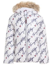 Big Girls Printed Logo Puffer Jacket