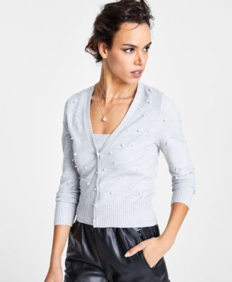 INC International Concepts - Imitation Pearl Button Down Cardigan