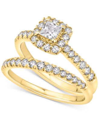 Macy's - Diamond Princess Halo Bridal Set (1 ct. t.w.) in 14k Gold