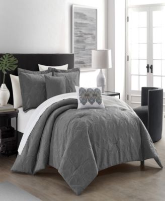Chic Home Adeline 9 Piece Comforter Set, Kenneth Cole Reaction Home Oxford Duvet Cover In Grey Stripe