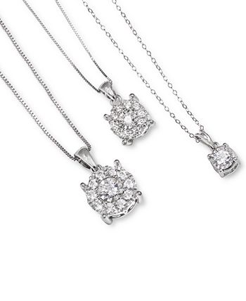 TruMiracle - Diamond Solitaire 18" Pendant Necklace (1/2 ct. t.w.) in 14k White, Yellow, or Rose Gold