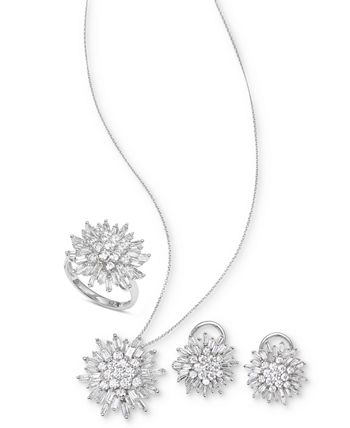 Wrapped in Love - Diamond Starburst 20" Pendant Necklace (1-1/2 ct. t.w.) in 14k White Gold