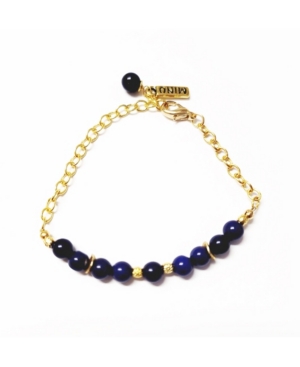 MINU JEWELS WOMEN'S CHAIN BRACELET WITH BLUE LAPIS BEADS