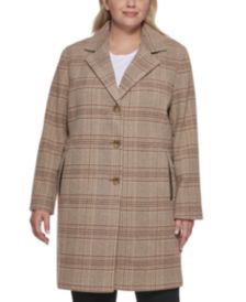 Plus Size Plaid Walker Coat, Created for Macy's