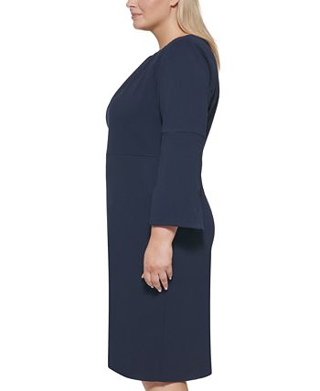 Calvin Klein Plus Size Illusion-Trim Sheath Dress - Macy's  Calvin klein  plus size, Plus size dresses, Black sheath dress