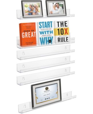 6 Pack Clear Wall Mounted Storage Shelves - for Home, Bathroom & More