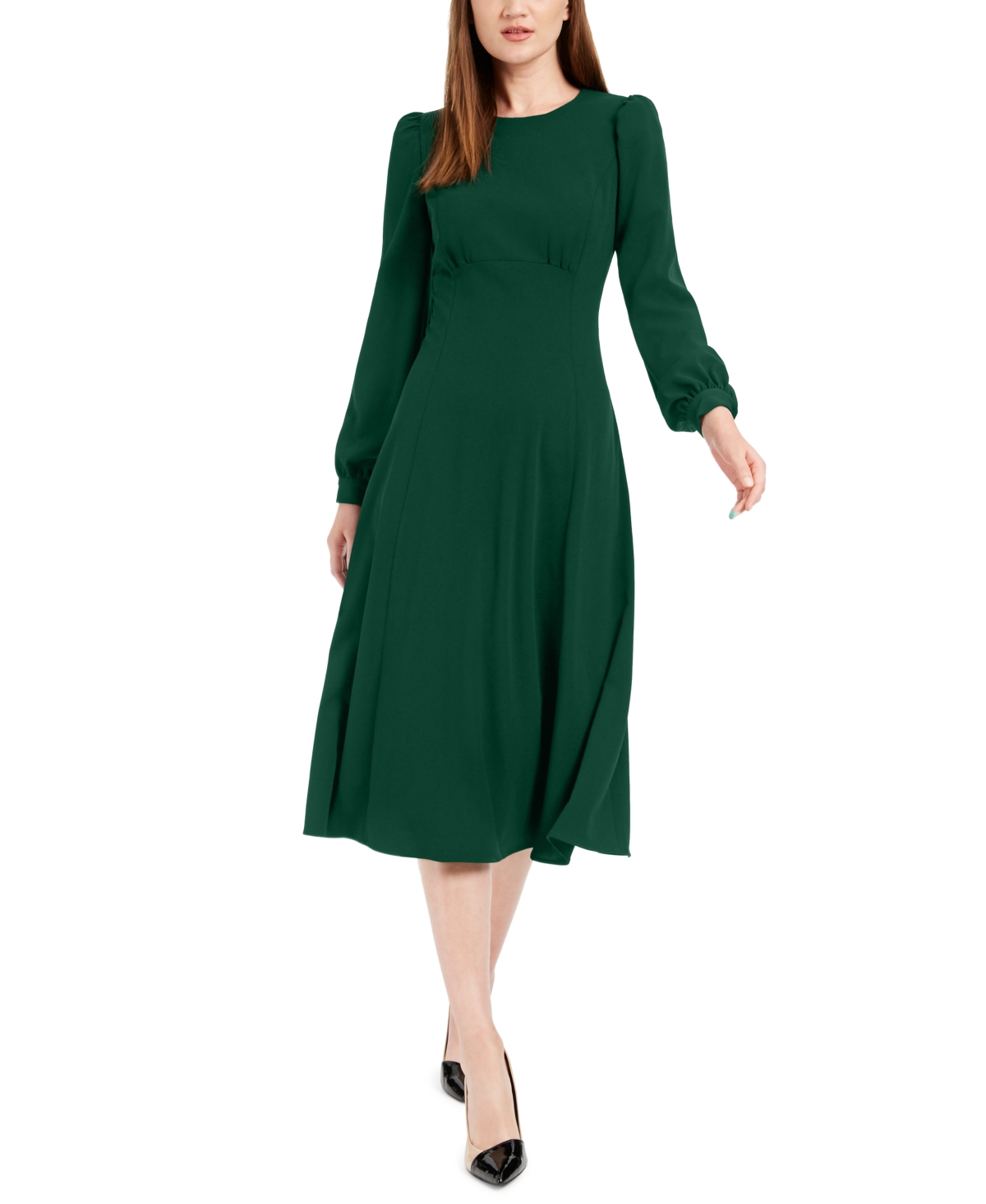 Calvin Klein Crewneck Scuba-Crepe A-Line Dress