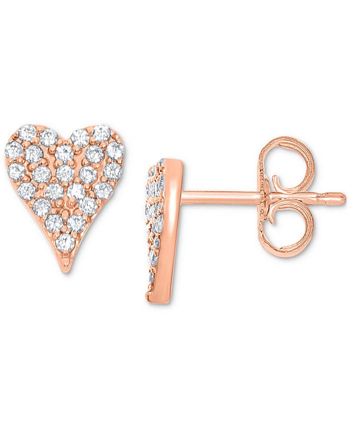 Macy's - Diamond Heart Stud Earrings (1/10 ct. t.w.)