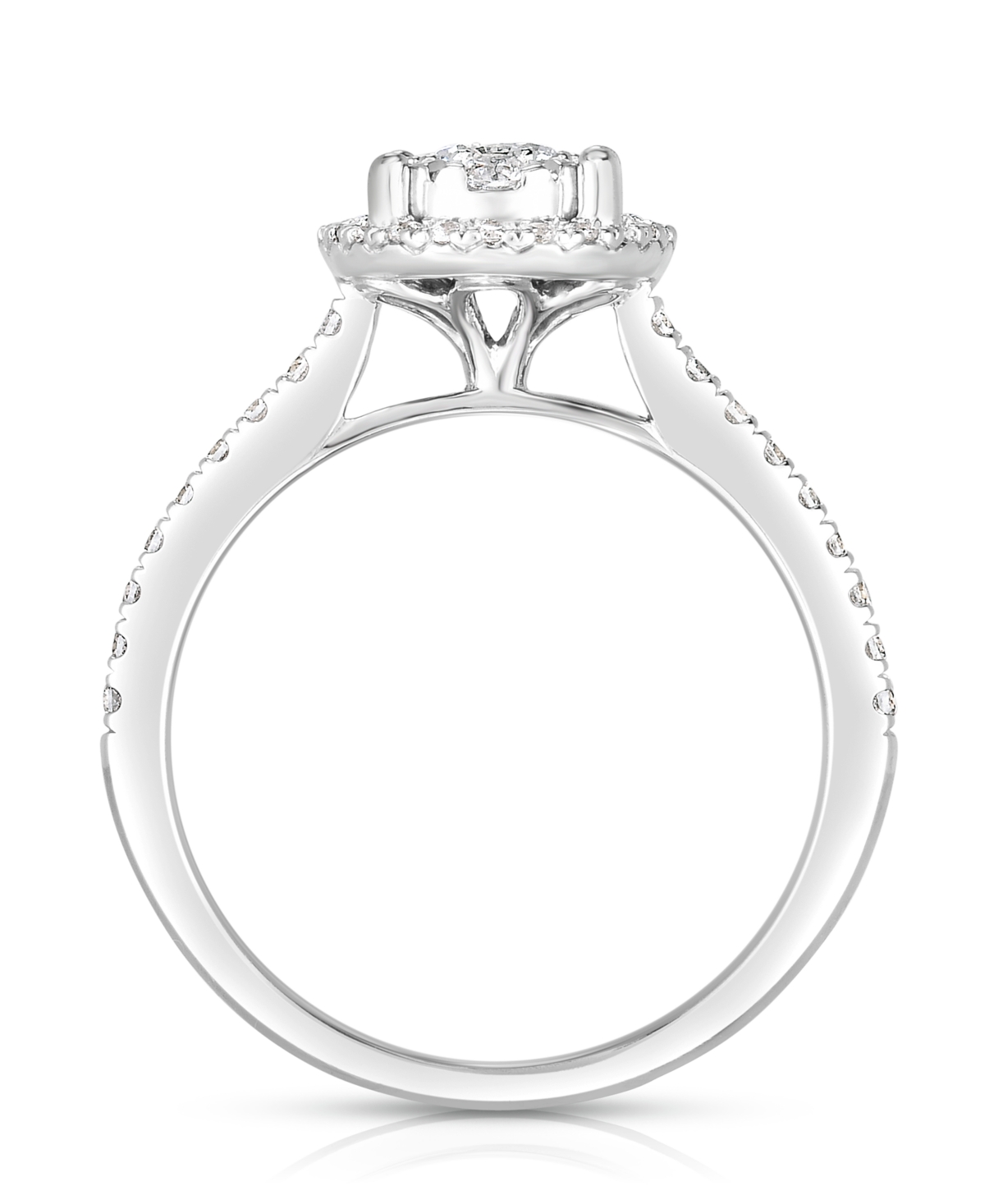 Diamond Micro-Pave' Oval Halo Bridal Set (1 ct. t.w.) in 14k- White Gold