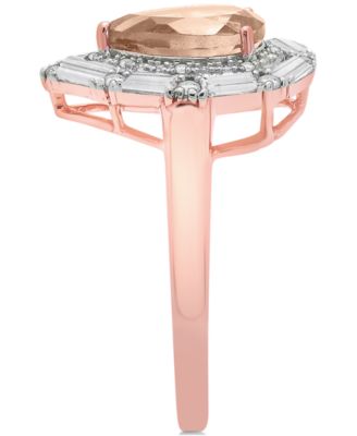 Swiss Blue Topaz (3-3/8 ct. t.w.) & White Topaz (1/6 ct. t.w.) Teardrop Halo Ring in Sterling Silver (Also in Amethyst & Morganite)