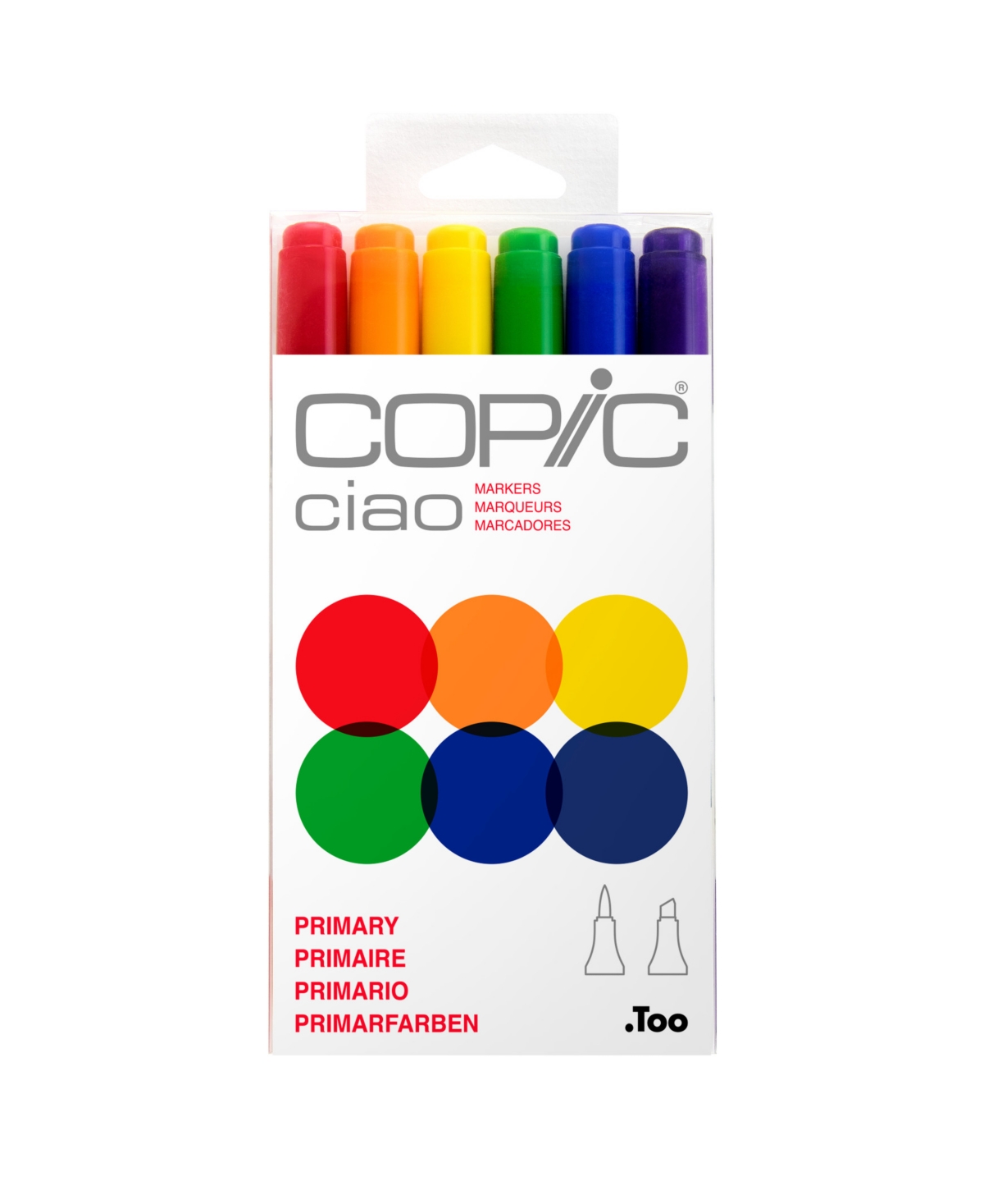 Ciao Marker Set, 6 Pieces - Primary