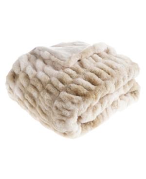 Happycare Textiles High Quality Fuzzy Faux Fur Throw, 60" X 50" In Beige