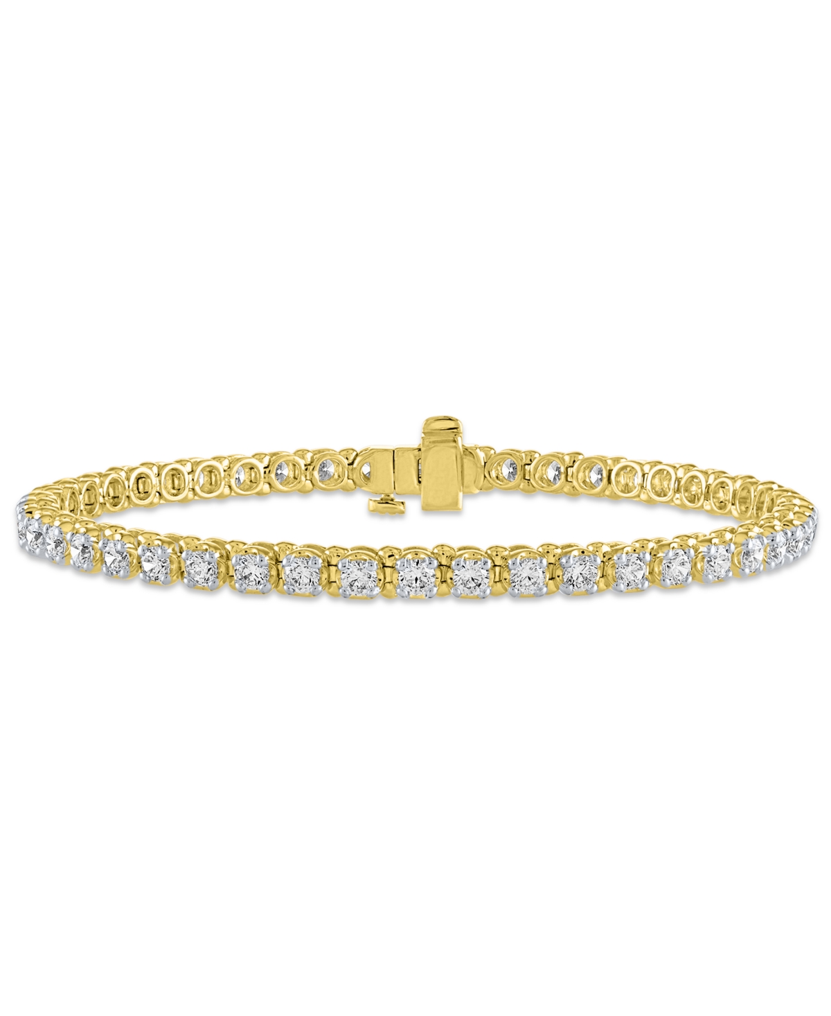 Diamond Tennis Bracelet (4 ct. t.w.) in 14k White Gold or 14k Yellow Gold - Yellow Gold