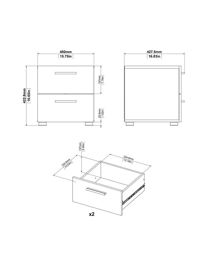 Tvilum Austin 2Drawer Nightstand Macy's