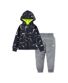 Baby Boys 2 Piece Therma-FIT Swooshfetti Full Zip Hoodie and Pants Set