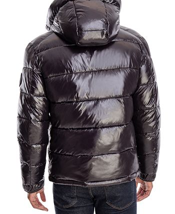 Michael Kors Men's Shiny Hooded Puffer Jacket, Created for Macy's - Macy's