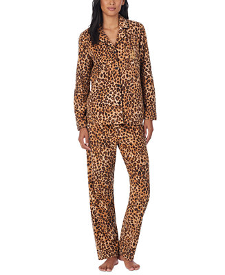 Lauren Ralph Lauren Fleece Notch Collar Pajama Set - Macy's