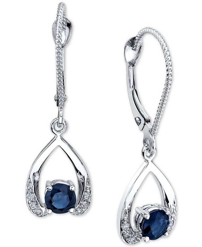 Macy s Sapphire 3 4 ct. t.w. Diamond 1 10 ct. t.w. Wishbone