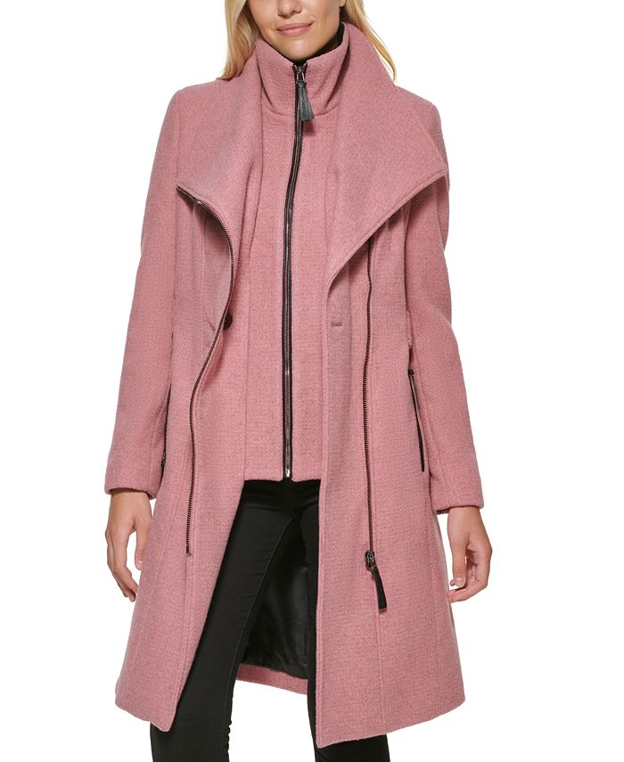 Calvin Klein Women's Belted Wrap Coat, Created for Macy's & Reviews ...