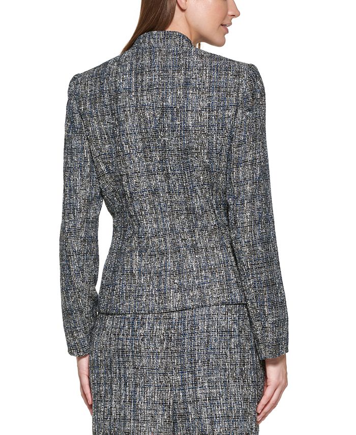 Calvin Klein Fringe-Trim Tweed Blazer GRPHC TWD FLYAWY JKT main image 1
