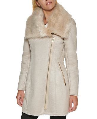 Calvin Klein Women's Asymmetrical Faux-Suede Coat & Reviews - Coats &  Jackets - Women - Macy's
