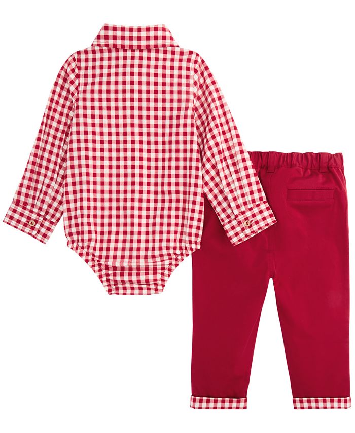 First Impressions Baby Boys Gingham Bodysuit & Pants Set, Created for