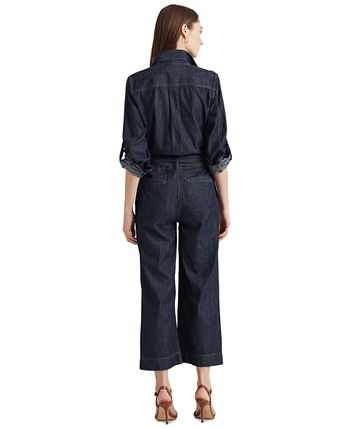 Lauren Ralph Lauren Utilitarian-Style Denim Jumpsuit - Macy's