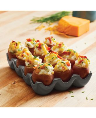 Solid Glaze Ceramics Egg Tray, 12-Cup