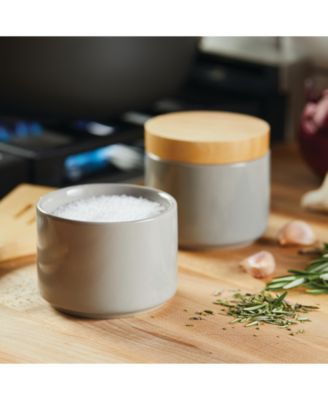 Ceramic Stacking Spice Box Set with Lid, 2-Piece