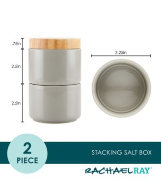 Ceramic Stacking Spice Box Set with Lid, 2-Piece